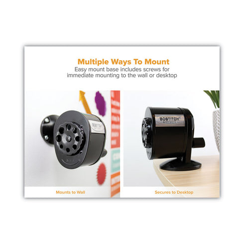 BOSTITCH Antimicrobial Manual Pencil Sharpener, Black